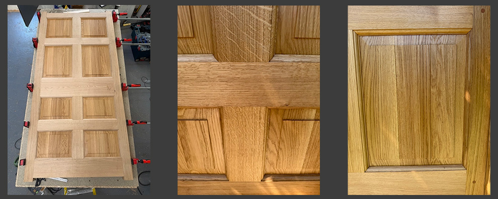 Oak front door close up detail