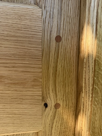Close up of moulding detail of fitted frame