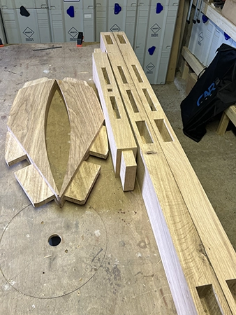Curved braces with tenon joints